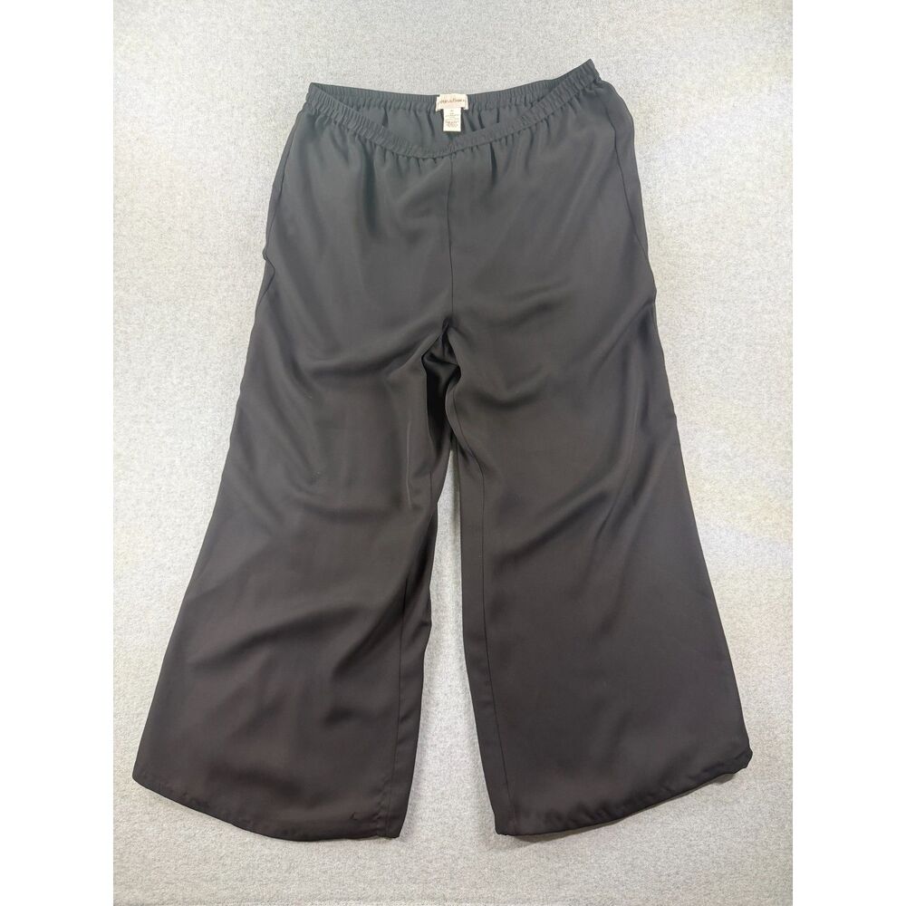Drapers & Damons Women's Black Wide Leg Pull-On Pants XL 26" Inseam